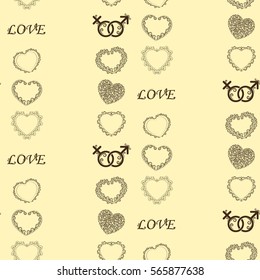 Valentine's Day, the human heart, love Background texture.  Endless abstract pattern.