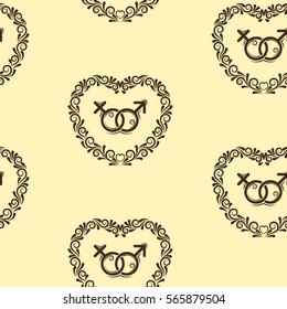 Valentine's Day, the human heart, love Background texture.  Endless abstract pattern.