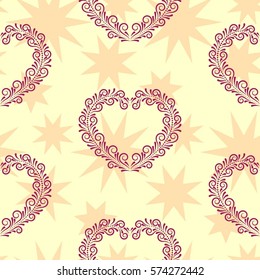 Valentine's Day, the human heart, love Background texture.  Endless abstract pattern.