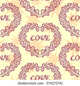Valentine's Day, the human heart, love Background texture.  Endless abstract pattern.