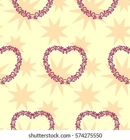 Valentine's Day, the human heart, love Background texture.  Endless abstract pattern.