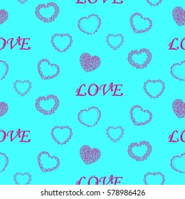 Valentine's Day, the human heart, love Background texture.  Endless abstract pattern.