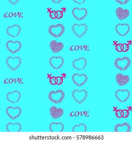 Valentine's Day, the human heart, love Background texture.  Endless abstract pattern.