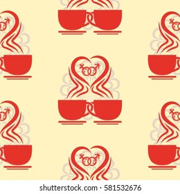 Valentine's Day, the human heart, love Background texture.  Endless abstract pattern.