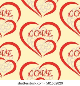 Valentine's Day, the human heart, love Background texture.  Endless abstract pattern.