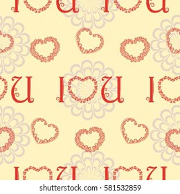 Valentine's Day, the human heart, love Background texture.  Endless abstract pattern.
