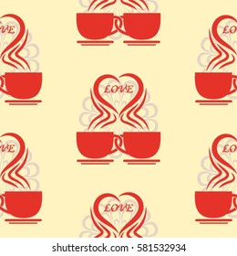 Valentine's Day, the human heart, love Background texture.  Endless abstract pattern.