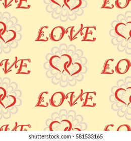 Valentine's Day, the human heart, love Background texture.  Endless abstract pattern.