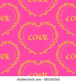 Valentine's Day, the human heart, love Background texture.  Endless abstract pattern.