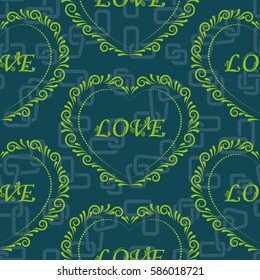 Valentine's Day, the human heart, love Background texture.  Endless abstract pattern.
