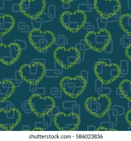 Valentine's Day, the human heart, love Background texture.  Endless abstract pattern.