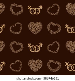 Valentine's Day, the human heart, love Background texture.  Endless abstract pattern.