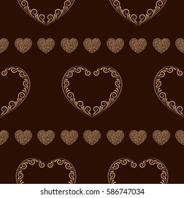 Valentine's Day, the human heart, love Background texture.  Endless abstract pattern.
