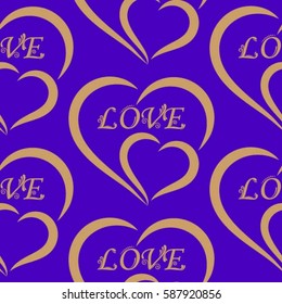Valentine's Day, the human heart, love Background texture.  Endless abstract pattern.