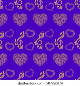 Valentine's Day, the human heart, love Background texture.  Endless abstract pattern.