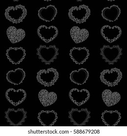 Valentine's Day, the human heart, love Background texture.  Endless abstract pattern.