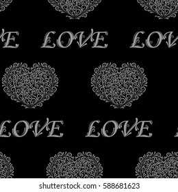 Valentine's Day, the human heart, love Background texture.  Endless abstract pattern.