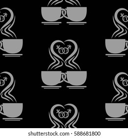 Valentine's Day, the human heart, love Background texture.  Endless abstract pattern.