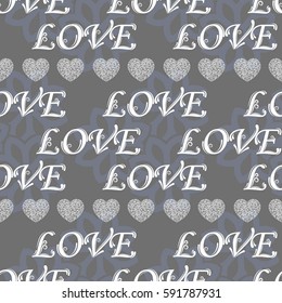 Valentine's Day, the human heart, love Background texture.  Endless abstract pattern.