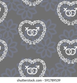 Valentine's Day, the human heart, love Background texture.  Endless abstract pattern.