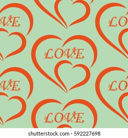 Valentine's Day, the human heart, love Background texture.  Endless abstract pattern.