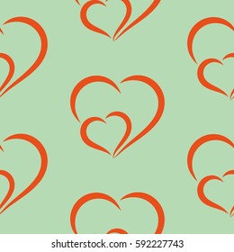 Valentine's Day, the human heart, love Background texture.  Endless abstract pattern.