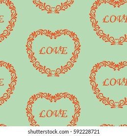 Valentine's Day, the human heart, love Background texture.  Endless abstract pattern.