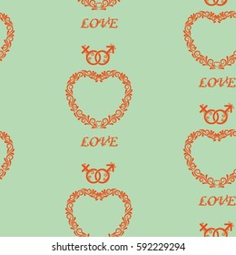 Valentine's Day, the human heart, love Background texture.  Endless abstract pattern.