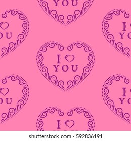 Valentine's Day, the human heart, love Background texture.  Endless abstract pattern.