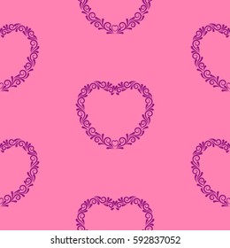Valentine's Day, the human heart, love Background texture.  Endless abstract pattern.