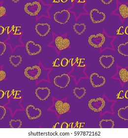 Valentine's Day, the human heart, love Background texture.  Endless abstract pattern.