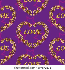 Valentine's Day, the human heart, love Background texture.  Endless abstract pattern.