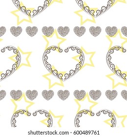 Valentine's Day, the human heart, love Background texture.  Endless abstract pattern.