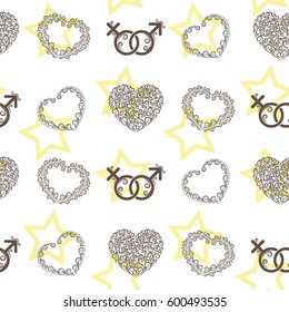 Valentine's Day, the human heart, love Background texture.  Endless abstract pattern.