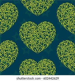 Valentine's Day, the human heart, love Background texture.  Endless abstract pattern.