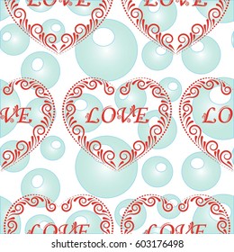 Valentine's Day, the human heart, love Background texture.  Endless abstract pattern.