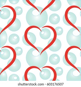 Valentine's Day, the human heart, love Background texture.  Endless abstract pattern.