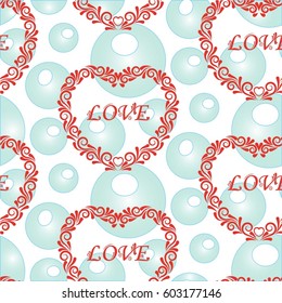 Valentine's Day, the human heart, love Background texture.  Endless abstract pattern.