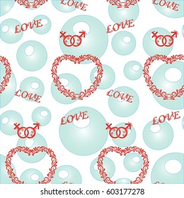 Valentine's Day, the human heart, love Background texture.  Endless abstract pattern.