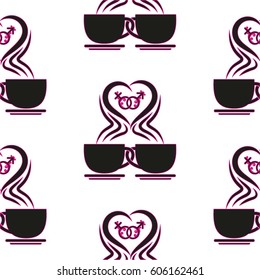 Valentine's Day, the human heart, love Background texture.  Endless abstract pattern.