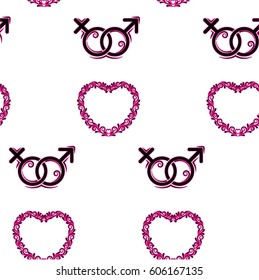 Valentine's Day, the human heart, love Background texture.  Endless abstract pattern.