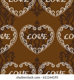 Valentine's Day, the human heart, love Background texture.  Endless abstract pattern.