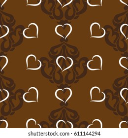 Valentine's Day, the human heart, love Background texture.  Endless abstract pattern.