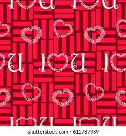 Valentine's Day, the human heart, love Background texture.  Endless abstract pattern.