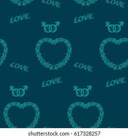 Valentine's Day, the human heart, love Background texture.  Endless abstract pattern.