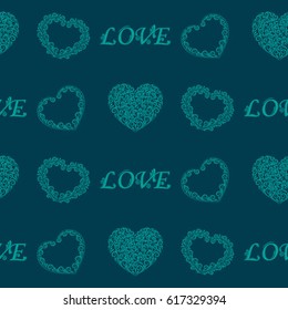 Valentine's Day, the human heart, love Background texture.  Endless abstract pattern.