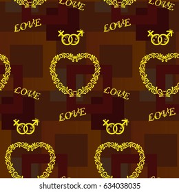 Valentine's Day, the human heart, love Background texture.  Endless abstract pattern.