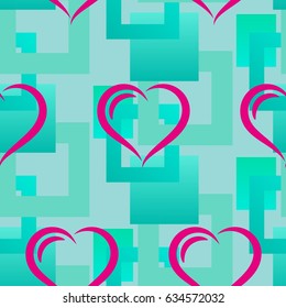 Valentine's Day, the human heart, love Background texture.  Endless abstract pattern.