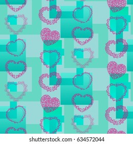 Valentine's Day, the human heart, love Background texture.  Endless abstract pattern.