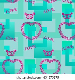 Valentine's Day, the human heart, love Background texture.  Endless abstract pattern.